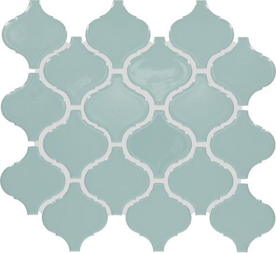 Color Wheel Retro Spa Arabesque 3X3 Glossy