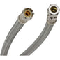 Flexible Water Supply, 3/8 in, Comp, 12 in L, Stainless Steel