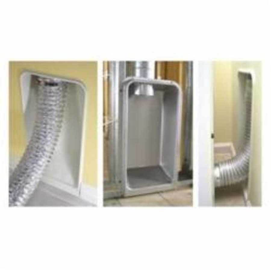 Downward Exhaust Dryer Vent Box, 19 in L x 16-3/4 in W x 4-1/4 in D, 21 ga, Steel