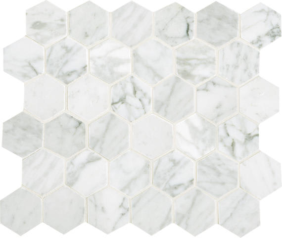 Marble Carrara White Hexagon 2X2 Honed