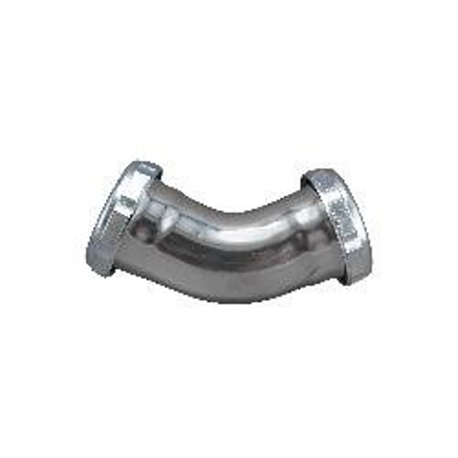 45 deg Tubular Elbow, 1-1/2 in, 22 ga, Chrome