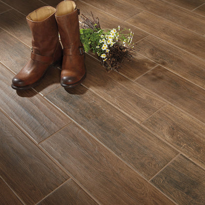 Platinum Dark Brown Plank 6X24 Matte