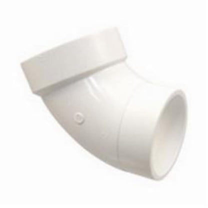 Street 60 deg Elbow, 3 in, Spigot x Hub, DWV, PVC