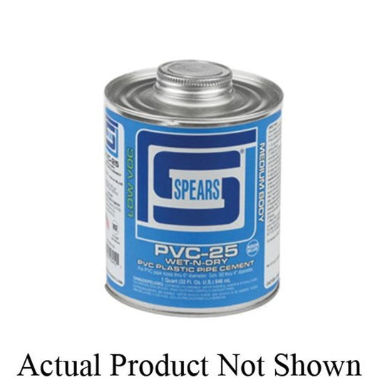 PVC-25 Medium Body Cement, 1/4 pt, Aqua Blue, For PVC