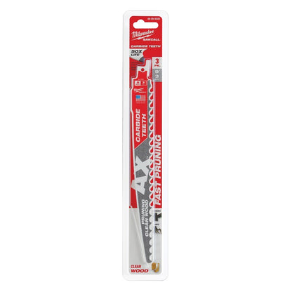 SAWZALL® The Ax™ Carbide Tip Reciprocating Saw Blade, 9 in L, 3 tpi, 0.05 in THK