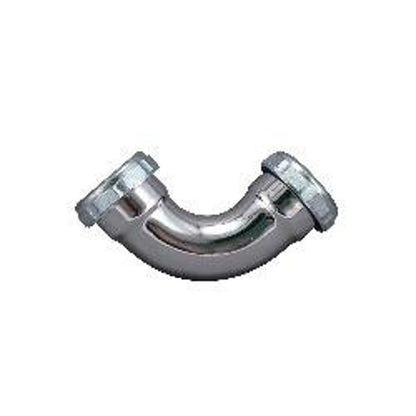 90 deg Tubular Elbow, 1-1/4 in, 22 ga, Chrome