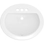 Rockaway 19" Oval Vitreous China Drop In Bathroom Sink with Overflow and 3 Faucet Holes at 4" Centers
