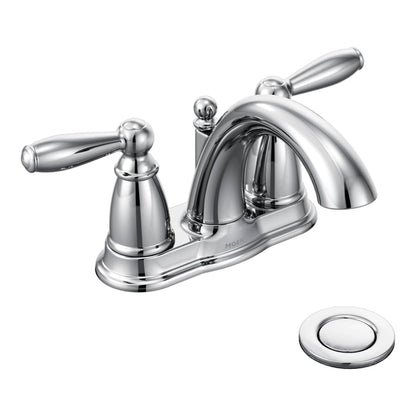 Brantford Double Handle Centerset Bathroom Faucet - Pop-Up Drain Assembly and Valve Included