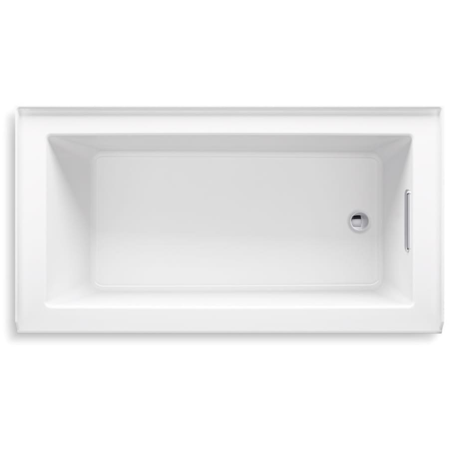 Underscore 60" Acrylic Soaking Bathtub for Three Wall Alcove Installation with Right Drain, Integral Apron and Flange - Overflow Not Included