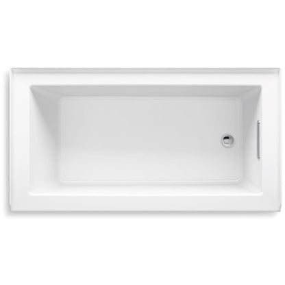 Underscore 60" Acrylic Soaking Bathtub for Three Wall Alcove Installation with Right Drain, Integral Apron and Flange - Overflow Not Included