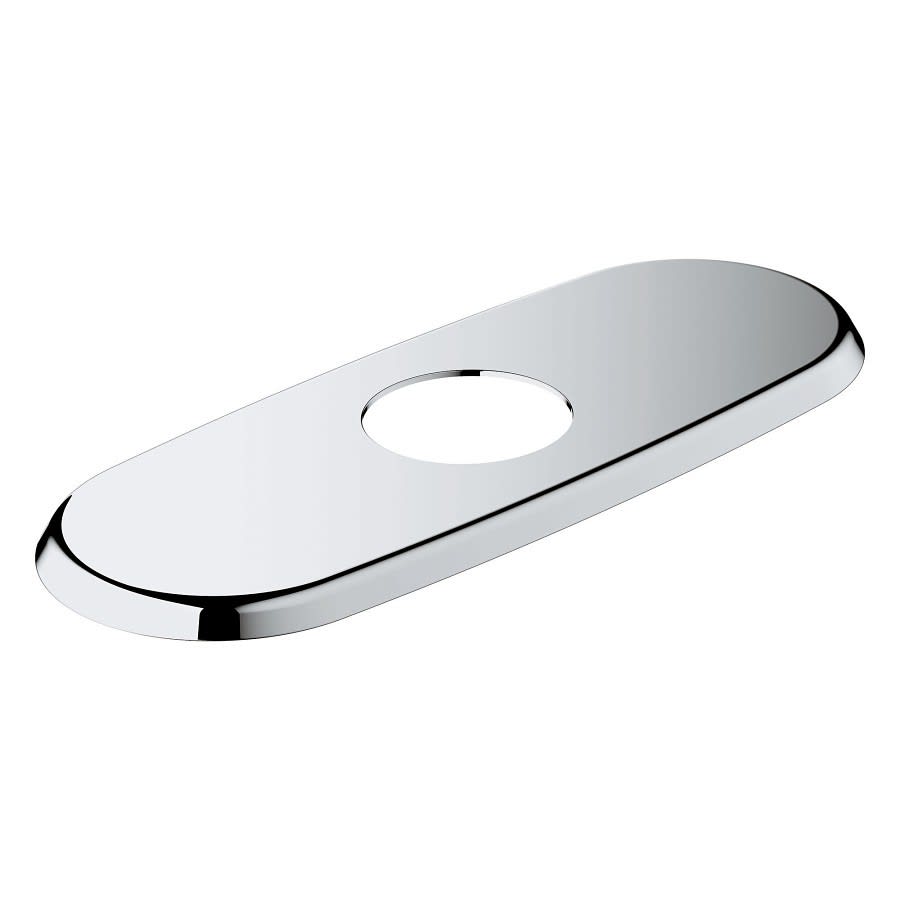 Escutcheon, 6 in L, Metal, Polished Chrome