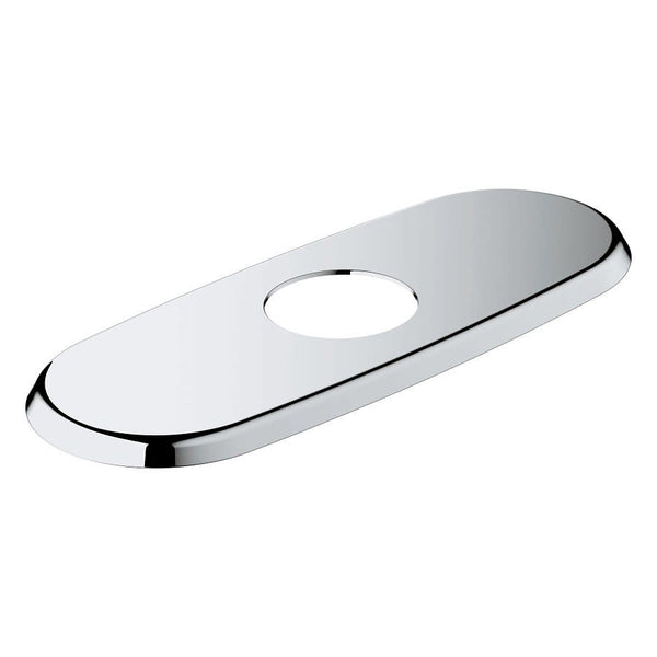 Escutcheon, 6 in L, Metal, Polished Chrome