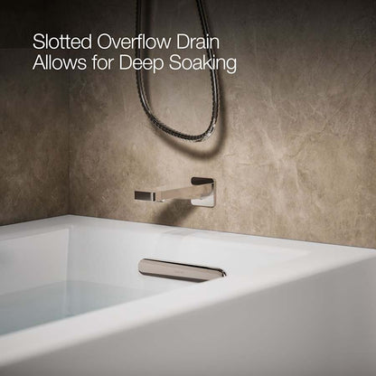 Underscore 60" Soaking Bathtub for Three Wall Alcove Installation with Right Drain