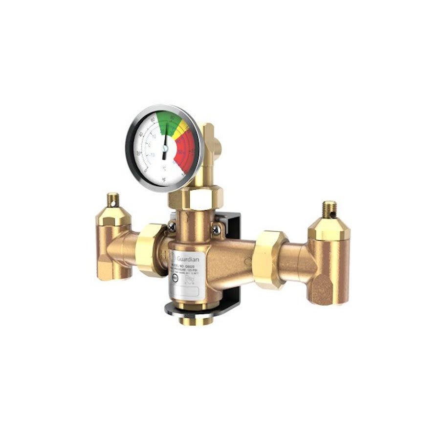 Bi-Metal Tempering Valve, Activates at Temperature 85 deg F, 1/2 in Inlet