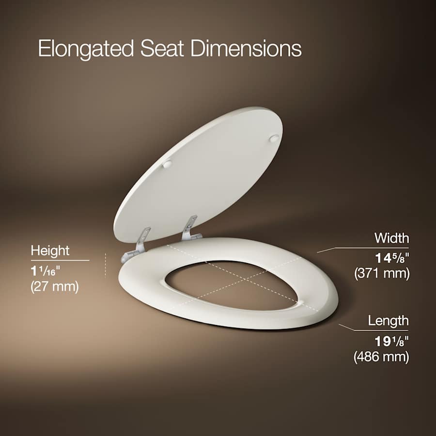 Kathryn Elongated Closed-Front Toilet Seat with Polished Chrome Hinges