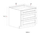 Drawer Base Cabinet - 30"W x 34- 1/2"H x 24"D - 3DRW