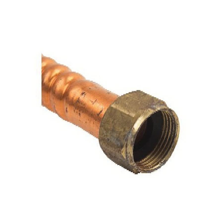 Corrugated Water Heater Flex, 3/4 in, FNPT x C, 12 in L, Copper