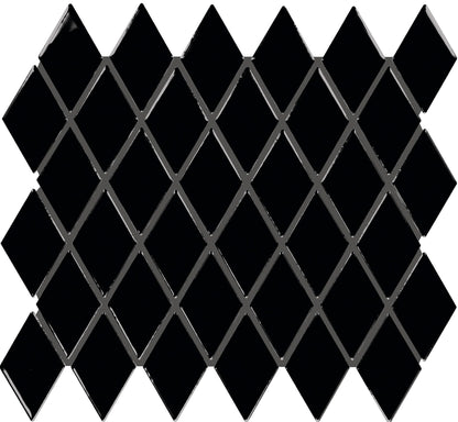 Unglazed Mosaics Black Hexagon 2X2 Matte