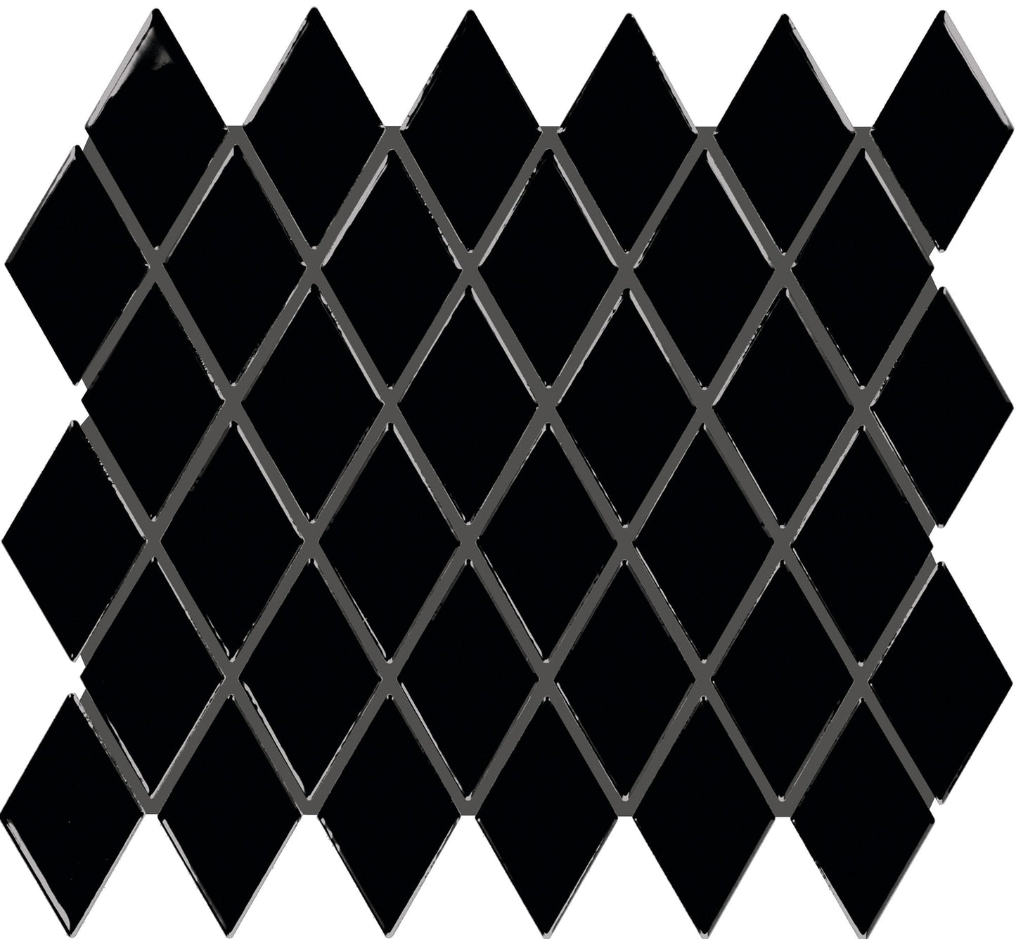 Unglazed Mosaics Black Hexagon 1X1 Matte