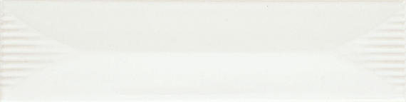 Color Story Pinstripes Ice White Rectangle, Fluted 2X8 Glossy