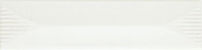 Color Story Pinstripes Ice White Rectangle, Fluted 2X8 Glossy