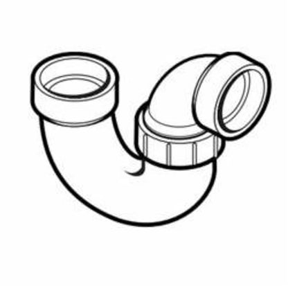 DWV Union P-Trap, 1-1/2 in, Hub, ABS