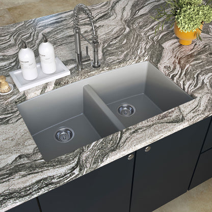 Grey Quartz Double Bowl 50/50-3219