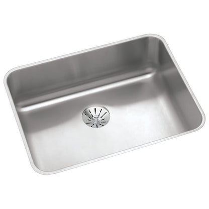 Lustertone™ Classic Single Bowl Kitchen Sink, Under Mount, ADA, 23-1/2 x 18-1/4 in, 4-3/8 in Bowl Depth, 18 ga Lustrous Satin Steel, Stainless