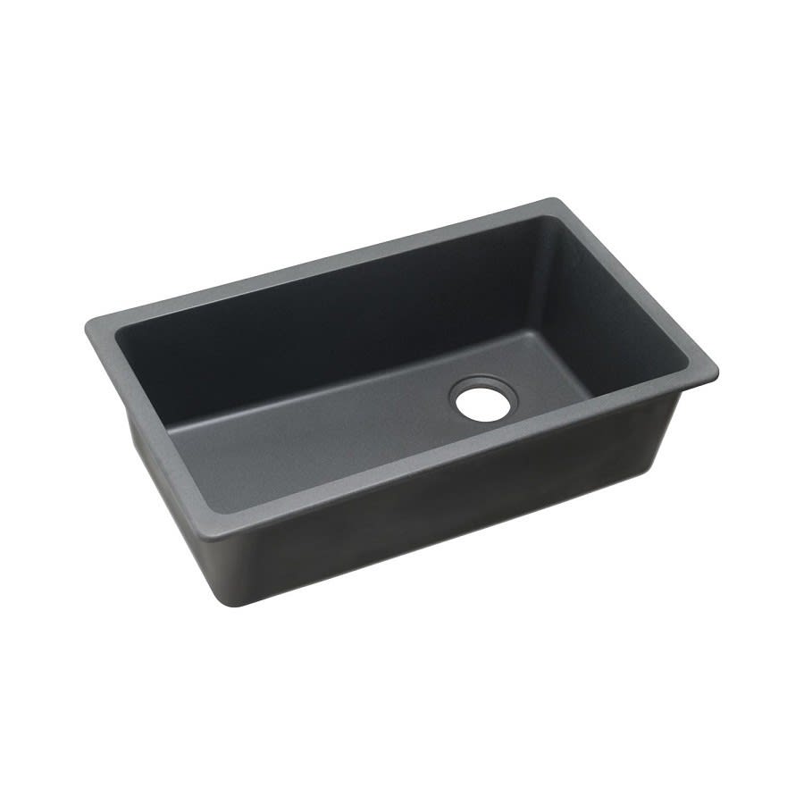Classic® Single Bowl Kitchen Sink, Under Mount, 33 x 18-3/4 in, 9-1/2 in Bowl Depth, Quartz, Dusk Gray