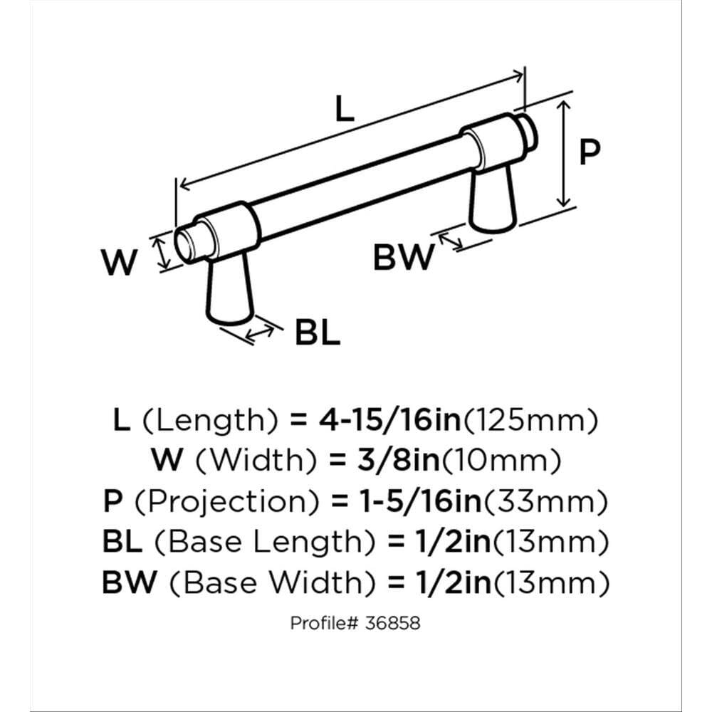 Destine 3-3/4 in. (96mm) Modern Matte Black Bar Cabinet Pull