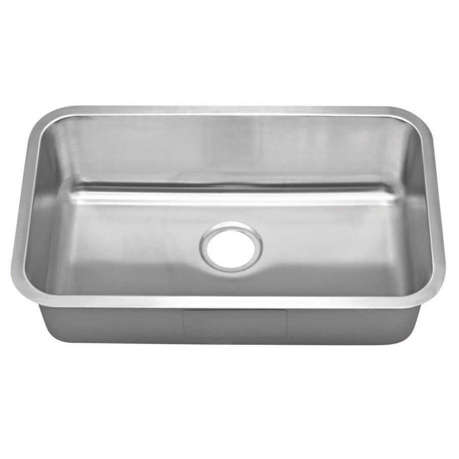 Single Bowl Kitchen Sink, Under Mount, 29-7/8 x 18 in, 10 in Bowl Depth, 16 ga Satin Steel, Stainless