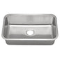 Single Bowl Kitchen Sink, Under Mount, 29-7/8 x 18 in, 6 in Bowl Depth, 18 ga Satin Steel, Stainless