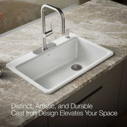 Riverby 33" Single Basin Top-Mount Enameled Cast-Iron Kitchen Sink