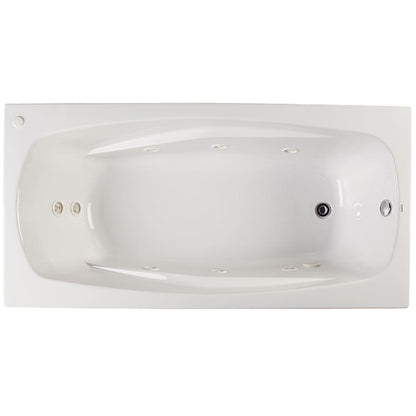 Lansford 72" x 42" Whirlpool Bathtub with 8 Hydro Jets and EasyCare Acrylic - Drop In or Alcove Installation