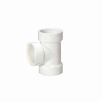 Flush Cleanout Tee, 2 in, Hub x FNPT, DWV, PVC