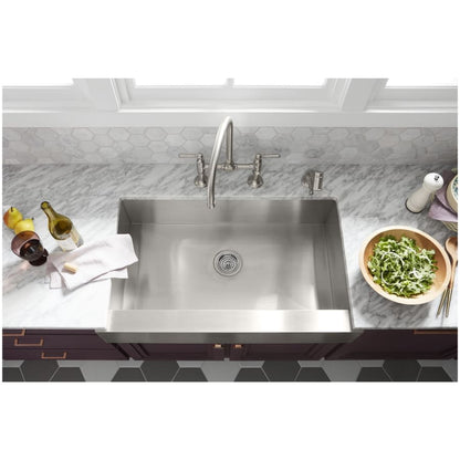 Vault 35-1/2" Single Basin Under-Mount 18-Gauge Stainless Steel Kitchen Sink with Self Trimming