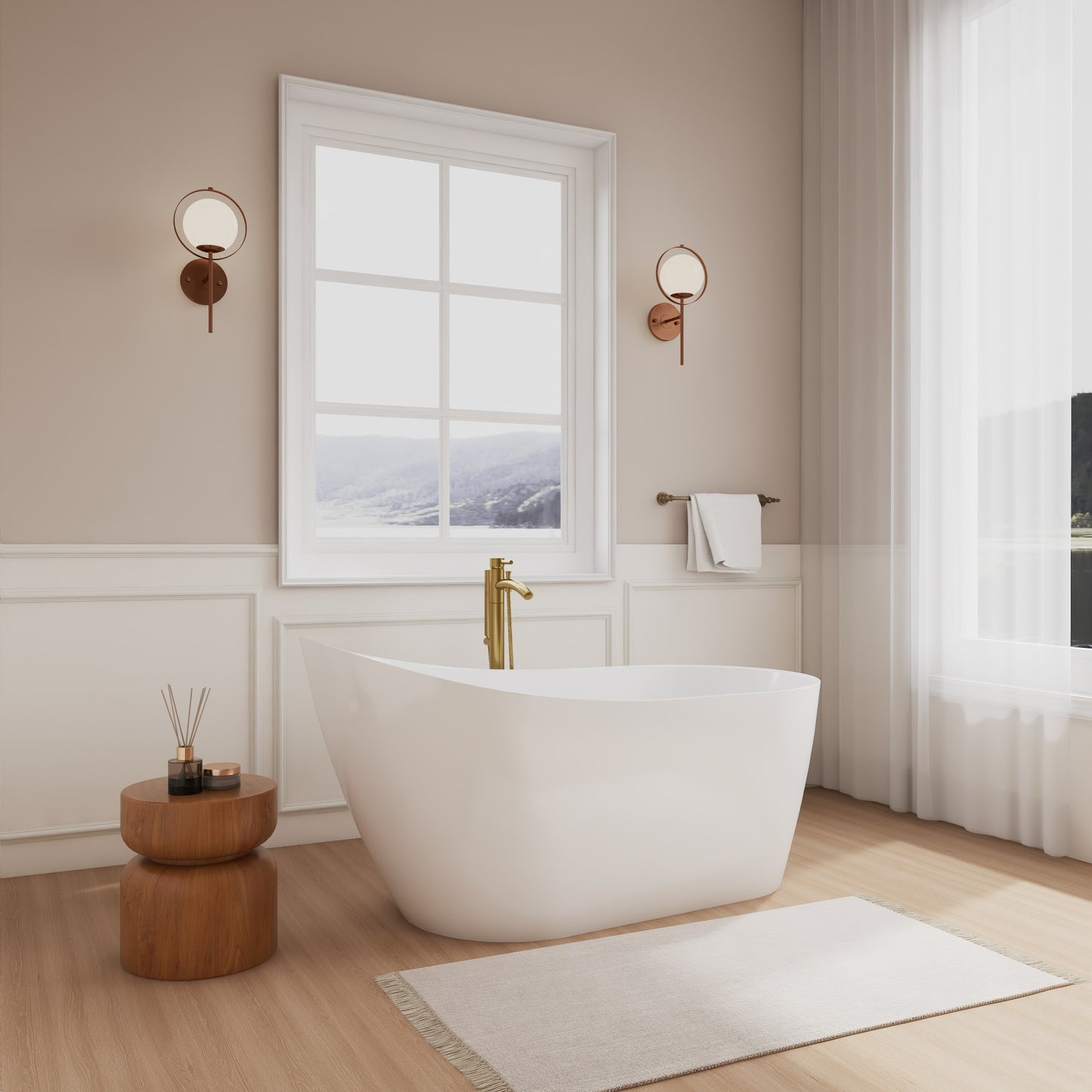 Davia Soaking Bathtub - 59W x 29H x 32D