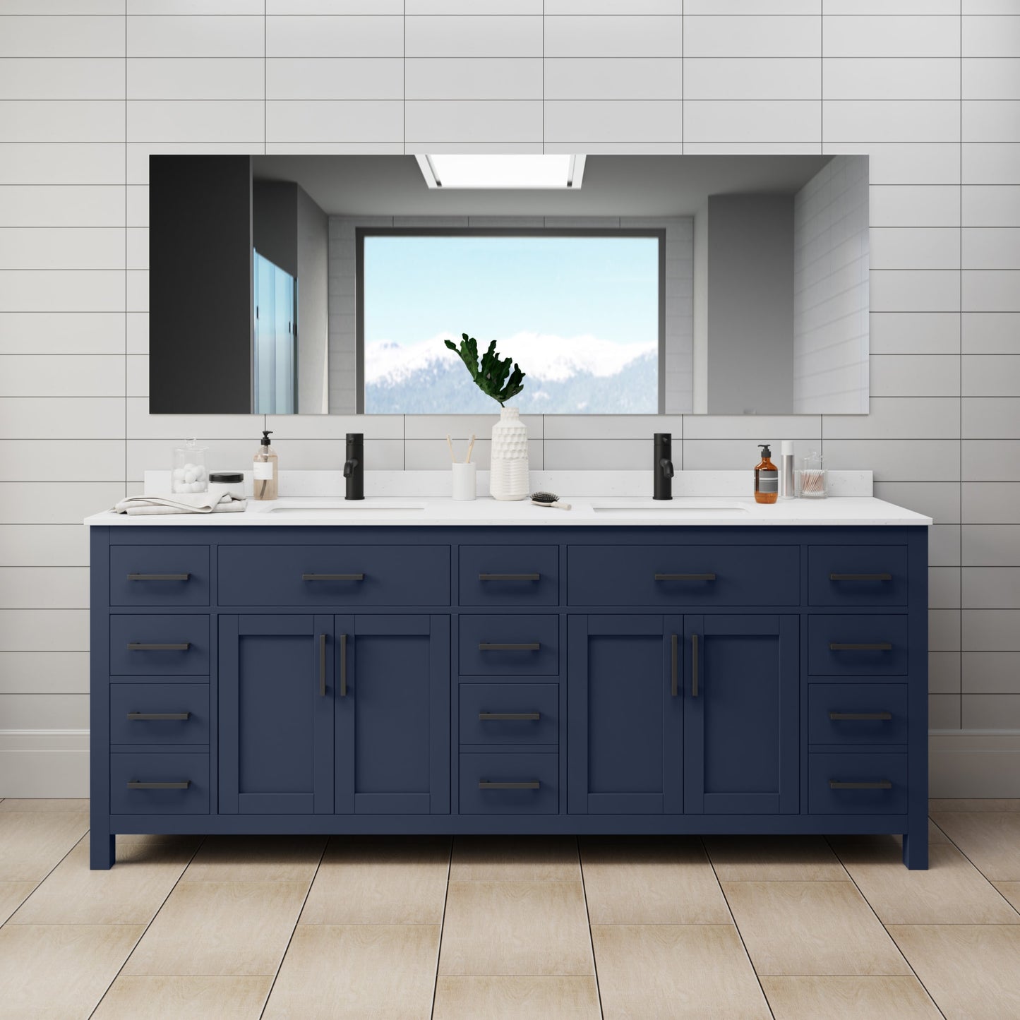 Beckett Double Bathroom Vanity - 84W x 35H x 22D