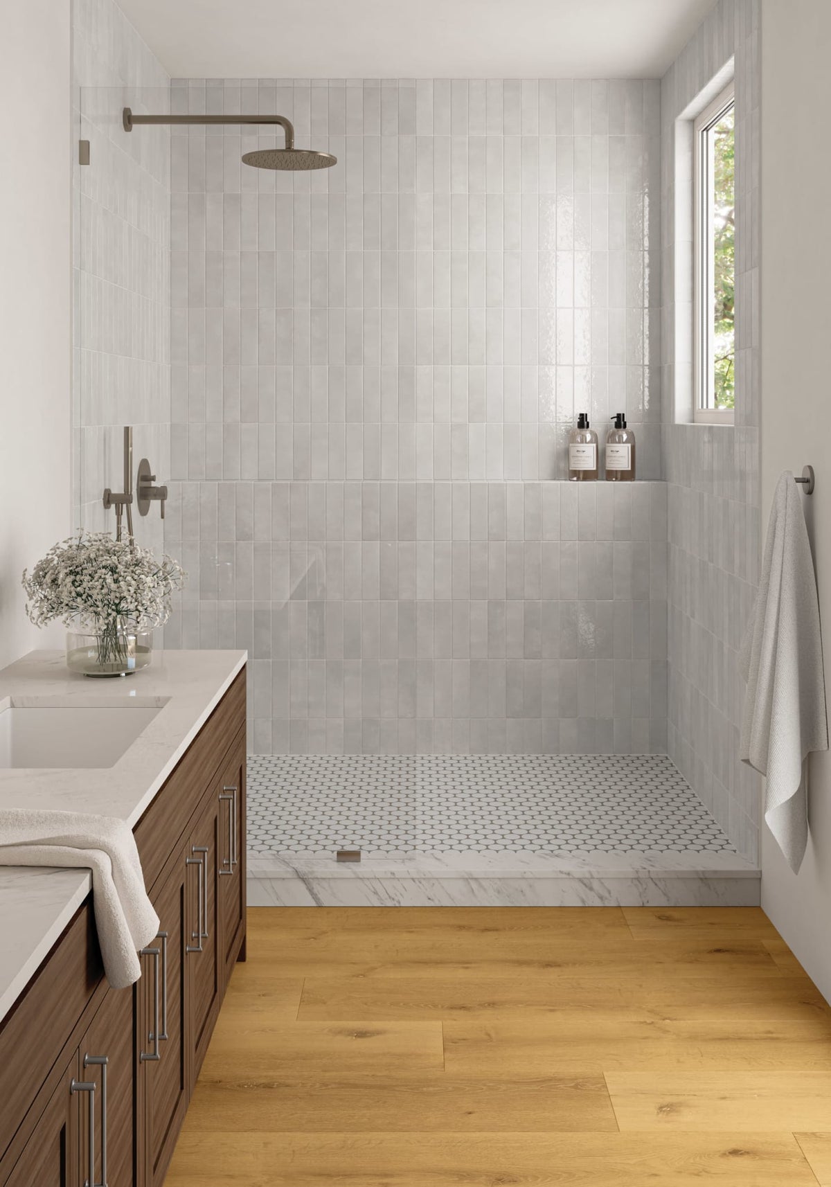 Cloé 2.5" x 8" Glossy Ceramic Tile in Baby Blue