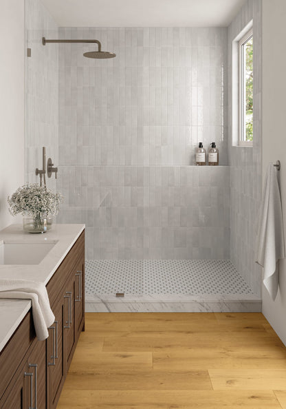 Cloé 2.5" x 8" Glossy Ceramic Tile in Baby Blue