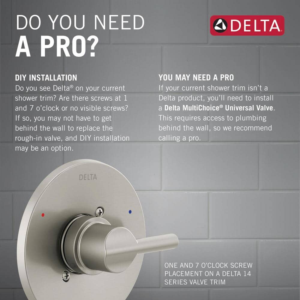 Porter Rough-in Valve Included Single-Handle 3-Spray Shower Faucet 1.75 GPM in Brushed Nickel