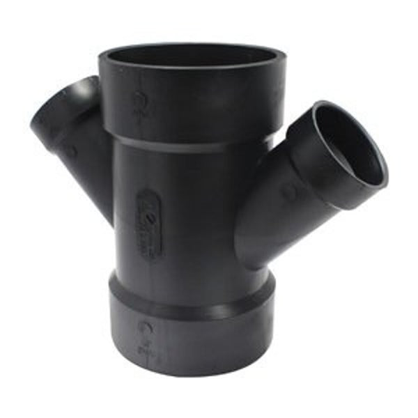 DWV Double Wye, 3 x 2 in, Hub, ABS