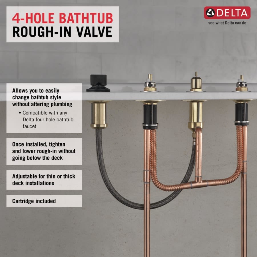 Solder - Roman Tub Filler Rough-In Valve with Handshower Connection