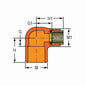 FlameGuard® 90 deg Elbow, 1 x 3/4 in, Socket x Brass FNPT, CPVC