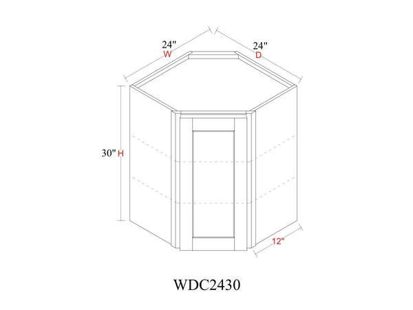 Wall Diagonal Corner Cabinet - 24"W x 30"H x 12"D