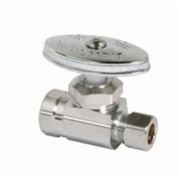 Multi Turn Straight Stop, 1/2 x 3/8 in, FNPT x Comp, Chrome