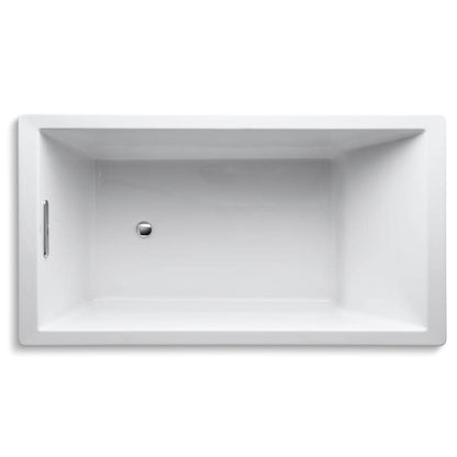 Underscore Collection 66" Drop In Acrylic Bath Tub With Molded Lumbar Support and Reversible Drain