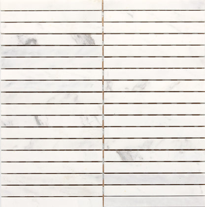 Stone a la Mod Contempo White Basketweave 1 1/2X3/4 Honed