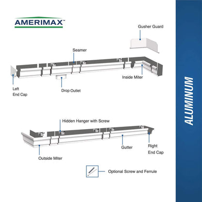 5 in. x 10 ft. White Aluminum K-Style Gutter