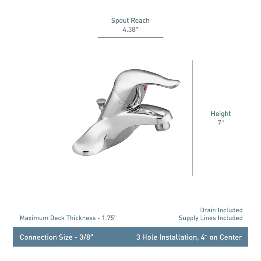 Single Handle Centerset Bathroom Faucet from the Chateau Collection (Valve Included)